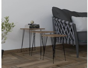Set 3ks. konferenčných stolíkov Pakamo (orech + čierna). Vlastná spoľahlivá doprava až k Vám domov. 1094323