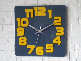 Nástěnné hodiny Logic 30 cm šedé/žluté