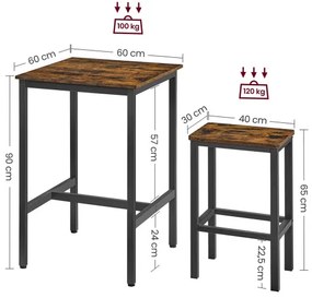 Jedálenský stôl s 2 stoličkami LBT017B01