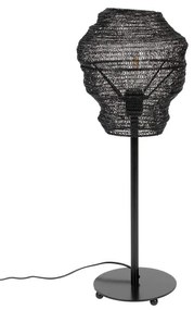 Čierna stolová lampa White Label Lena