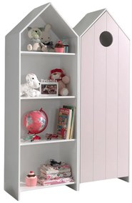 Bielo-svetloružová otvorená detská šatníková skriňa 115x171,5 cm CASAMI – Vipack