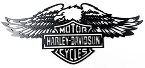 Veselá Stena Drevená nástenná dekorácia Harley Davidson orol čierny