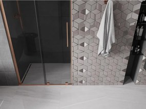 Mexen Velar L, posuvné sprchové dvere do otvoru 100 cm, 8mm šedé sklo, medená matná, 871-100-003-41-65