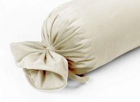 Biante Zamatový vankúš valec bonbon Velvet Prémium SVP-003 Smotanový 15x60 cm