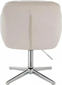 LuxuryForm DESIGN Stolička AVOLA VELUR na striebornom kríži - krémová