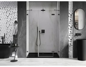 Mexen Lunar, pravé otočné sprchové dvere 135 cm, 8mm číre sklo, grafitový profil, 834S-135-050-95-00-P