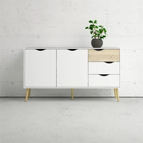 Biela komoda OSLO 75381 s 3 zásuvkami