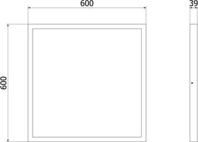 Mexen Brill-S, stropný LED panel 60×60 cm, 48 W, neutrálna biela 4000K, L206-060-060-4840-20