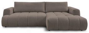 Taupe rozkladacia/s úložným priestorom rohová pohovka (pravý roh/s leňoškou) Fuji – Bobochic Paris