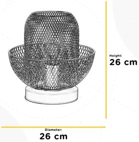 ONLI - Stolná lampa ZAIR 1xE27/22W/230V čierna/strieborná