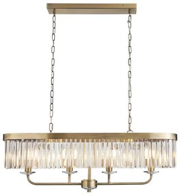 Endon 110539 - Luster na reťazi CHESTERFIELD 4xE14/6W/230V mosadz