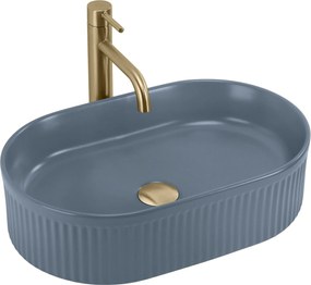 Rea Vanda Blueberry, umývadlo na dosku 490x310x130 mm, modrá matná, REA-U3535