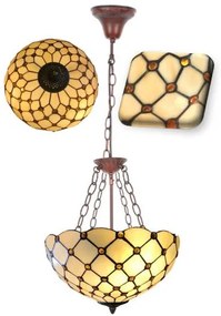 Reversed vitráž luster do spálne Tiffany HIVE Ø40 3*E27