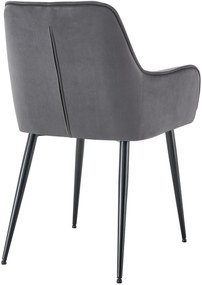 Jedálenská stolička Ferndale - zamat - tmavošedá