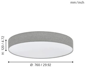 Eglo 97784 - LED Stmievateľné stropné svietidlo ROMAO LED/60W/230V
