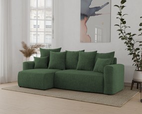 Rohová sedačka Denia (L) (tmavozelená). Akcia -20%. Vlastná spoľahlivá doprava až k Vám domov. 1133117