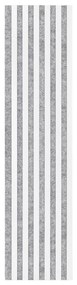 Akustické dekoračné panely, biele 3D lamely na sivom filcovom podklade, rozmer 270 x 40 cm, IMPOL TRADE