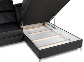 Kožená sedacia súprava FABIO, čierná, Ľavá