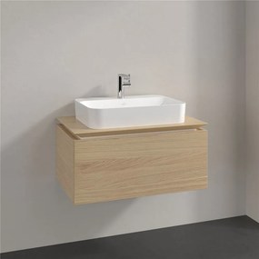 VILLEROY &amp; BOCH Legato závesná skrinka pod umývadlo na dosku (umývadlo v strede), 1 zásuvka, 800 x 500 x 380 mm, Nordic Oak, B75300VJ