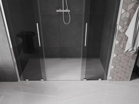 Mexen Velar Duo, posuvné sprchové dvere do otvoru 200 cm, 8mm šedé sklo, chrómová, 871-200-000-42-01