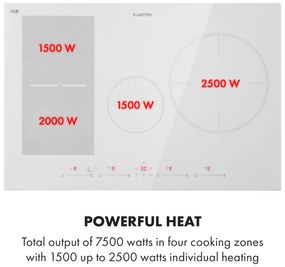 Klarstein Delicatessa 77 Hybrid, vstavaná indukčná varná doska, 7000 W, 4 zóny