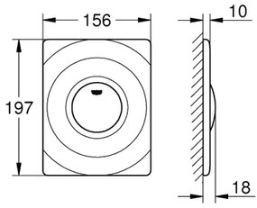GROHE 37063000 - Ovládacie tlačidlo SURF 156 × 197 mm lesklý chróm