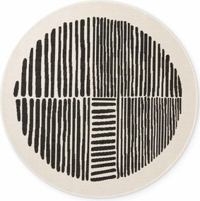 Ted Baker, Kusový koberec Ted Baker Haringey 106390 Black White kruh, 200x200, čiernobiela, chodba / predsieň