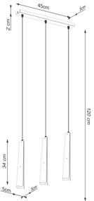 Sollux SL.1402 - Luster na lanku PRYSM 3xG9/8W/230V čierna