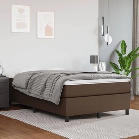 Boxspring posteľ s matracom hnedá 120x200 cm umelá koža 3144599