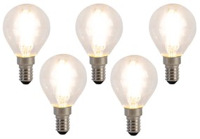 Sada 5 LED žiaroviek E14 Filament P45 4W 470 lm 2700K