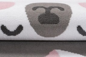 Detský koberec PINKY DE78A Bear Panda Rabbit sivý