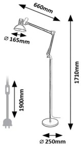 Rabalux 2197 - Stojacia lampa ARISTEO 1xE27/40W/230V krémová/zlatá