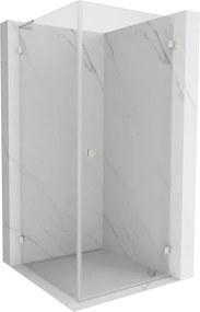 Mexen Lunar-B L, 1-krídlový sprchový kút, pravý, 80 x 80 cm, 8mm číre sklo, brúsená oceľ profil, 832L-080-080-97-00-P