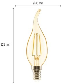 LED žiarovka FLAIR CL35 E14 2W/18W 180lm 2000K