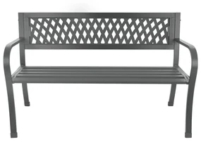 LONGWELL INDUSTRIAL LTD Záhradná lavička s operadlom, parková lavička, kovová konštrukcia - grafit