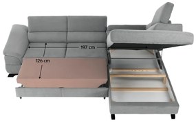 Rohová rozkladacia sedačka Lumos (soro 90) (P) . Vlastná spoľahlivá doprava až k Vám domov. 1064005