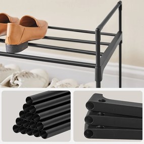 3-poschodový kovový stojan na topánky 116x30x55cm