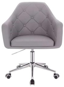 LuxuryForm DESIGN Kreslo ANDORA na strieborné podstave s kolieskami - šedé