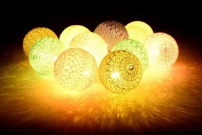 Bavlnené svietiace guličky LED 10 ks - tmavo šedé