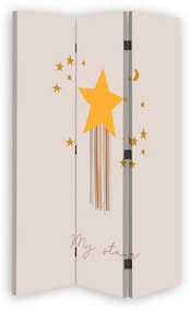 Ozdobný paraván Hvězdy do dětského pokoje - 110x170 cm, trojdielny, korkový paraván