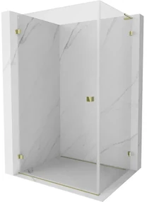 Mexen Lunar-B L, sklápací sprchový kút ľavý 85 x 80 cm, 8mm číre sklo, zlatý profil, 832L-085-080-50-00-L