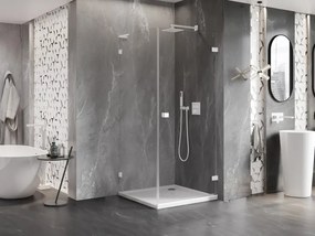 Mexen Lunar-B L pravý výklopný sprchový kút 70 x 70 cm, číre sklo, biela, 832L-070-070-20-00-P