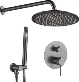 Sprchový komplet REA LUNGO GRIP + BOX s podomietkovou batériou, gun grey