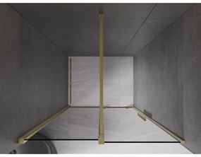 Mexen Velar, posuvné sprchové dvere do otvoru 90 cm, 8mm šedé sklo, zlatá matná, 871-090-000-41-55