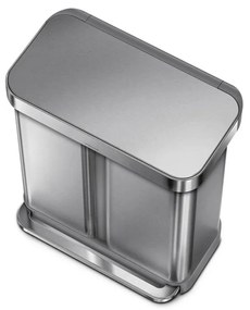 Simplehuman Pedálový odpadkový kôš na triedený odpad, 58 l, kefovaná oceľ, FPP