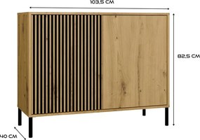 Komoda Kamaro 2D Slim 103 cm II dub Artisan/černá