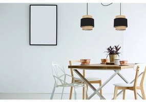 Závesné svietidlo Boho Spider, 2x jutové/čierne textilné tienidlo