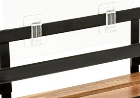 Polička do kúpeľne Blackacia, akácia/s čiernymi prvkami