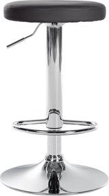 Barová stolička Ponte - koženka, chróm rám - Čierna