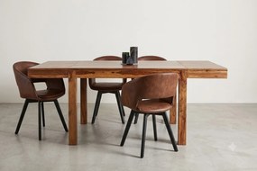 Jedálenský set - stôl z masívu rozkladací Las Palmas 120-200cm + 4 stoličky Colby Antik hnedá